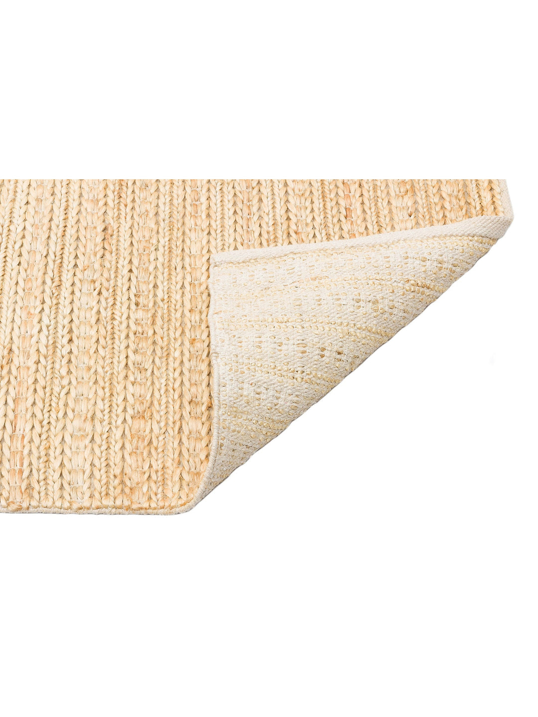 Knit Jüt Farklı Örgü Dokusuna Sahip El Dokuma Naturel Jüt Hasır Halı TRIPLE CREAM XW - Carpetdocia
