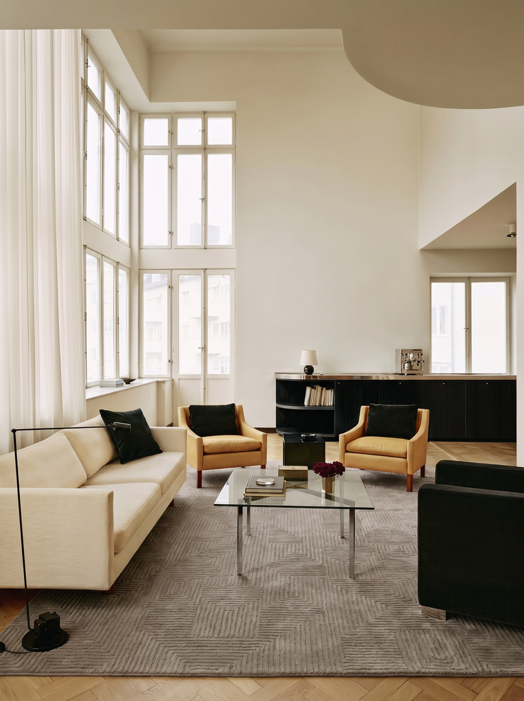 Milano Series Wool and Cotton Blend Handwoven Rug GREY
