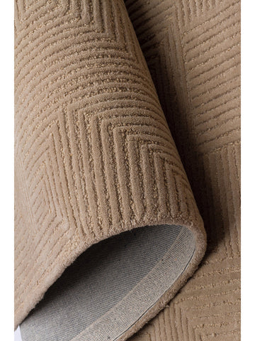 Alfombra tejida a mano de mezcla de lana y algodón serie Milano BEIGE