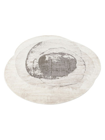 Alfombra de Salón Moderna Monza Art 02 CREAM GREY Q con Diseño Geométrico, Alta Calidad y Tejido Denso Brillante