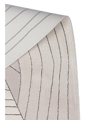 Alfombra de Salón Moderna Monza Art 07 CREAM GREY con Diseño Geométrico, Alta Calidad y Tejido Denso Brillante