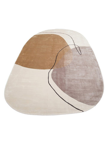 Alfombra de Salón Moderna Monza Art 08 CREAM BLACK con Diseño Geométrico, Alta Calidad y Tejido Denso Brillante