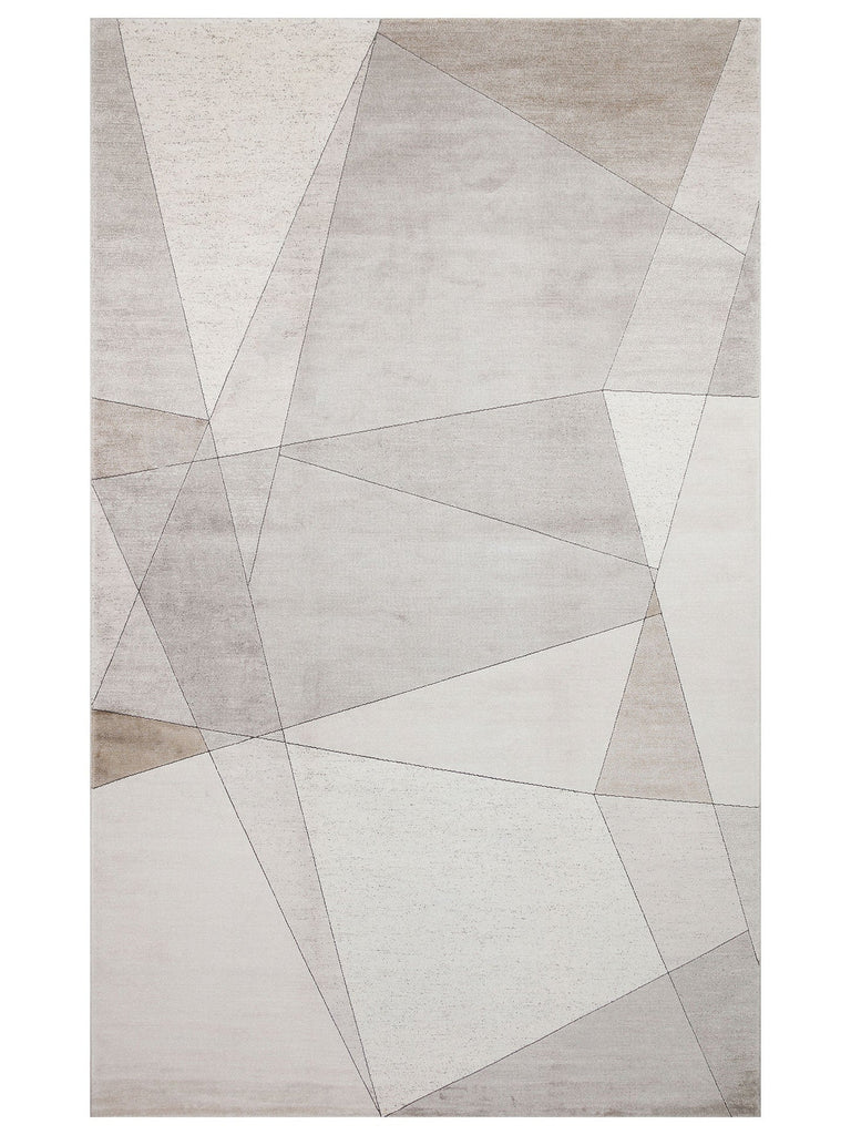 Alfombra moderna para sala de alta calidad con tejido denso y diseño geométrico Monza 07 CREAM GOLD  