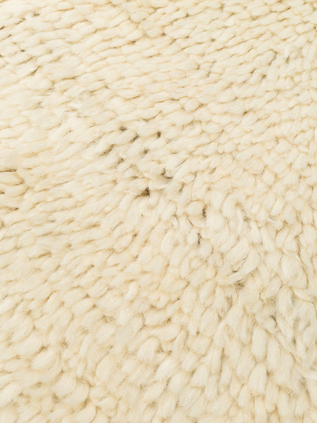 Morocco %100 Yün El Emeği ile Üretilen Uzun Tüylü Halı IVORY OLIVE doku detayı