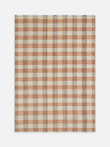 Oasis %100 Yün El Emeği ile Üretilen Kilim CORAL CHECK kuşbakışı