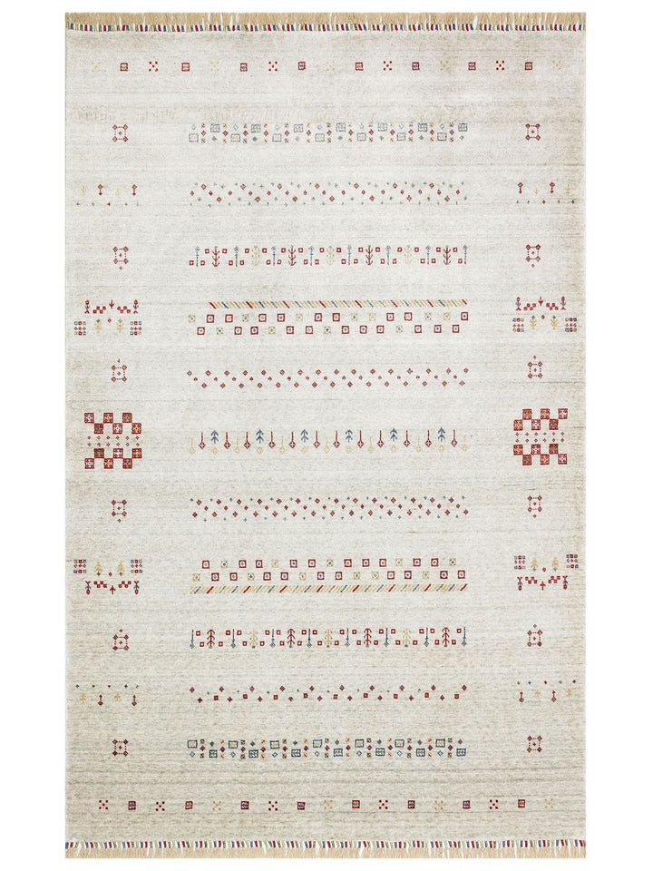Oushak Carnaval %100 natürlich, leicht zu reinigen, handgefertigt, TENCEL™ moderner Uşak-Teppich 06 BEIGE