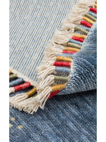 Oushak Carnaval Alfombra Uşak Moderna TENCEL™ 100% Natural, Fácil de Limpiar, Hecha a Mano 06 BLUE Q  