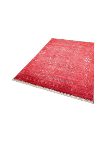 Oushak Carnaval Alfombra Uşak Moderna TENCEL™ 100% Natural, Fácil de Limpiar, Hecha a Mano 06 RED  