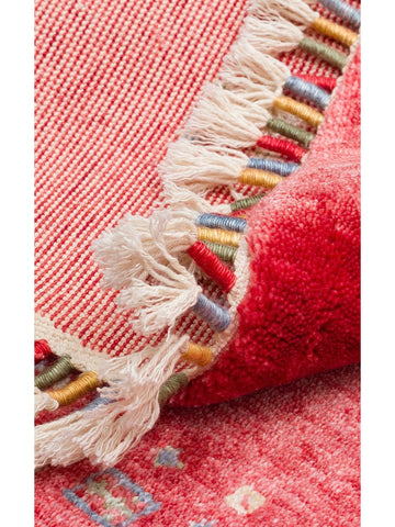 Oushak Carnaval Alfombra Uşak Moderna TENCEL™ 100% Natural, Fácil de Limpiar, Hecha a Mano 06 RED Q  