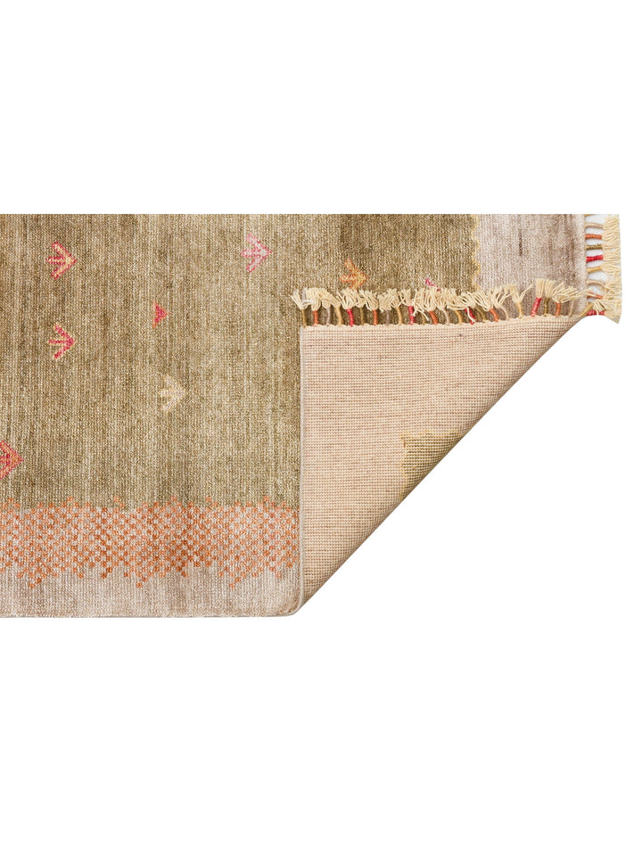 Oushak Carnaval %100 Naturel Kolay Temizlenir El Emeğiyle Üretilen TENCEL™ Modern Uşak Halısı 07 BEIG - Carpetdocia