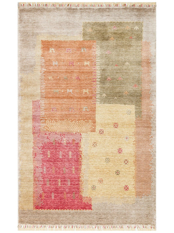 Oushak Carnaval Alfombra Uşak Moderna TENCEL™ 100% Natural, Fácil de Limpiar, Hecha a Mano 07 BEIGE AUTUMN  