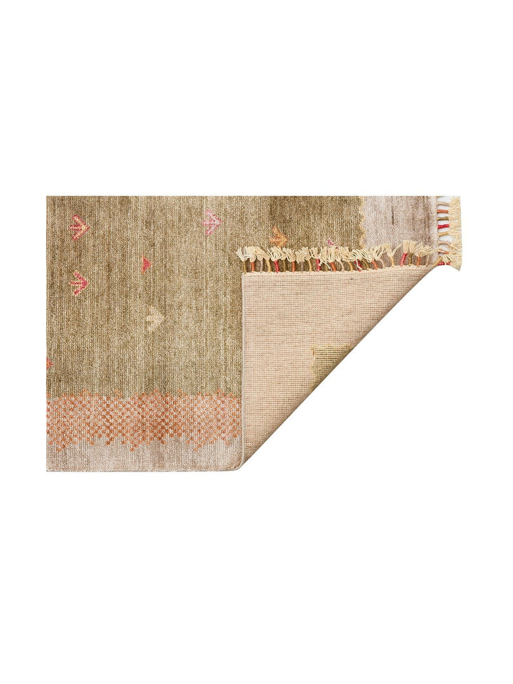 Oushak Carnaval %100 natürlich, leicht zu reinigen, handgefertigt, TENCEL™ moderner Uşak-Teppich 07 BEIGE AUTUMN