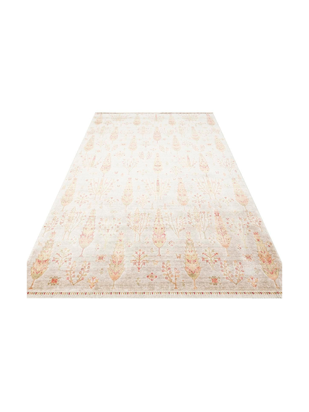 Oushak Carnaval %100 natürlich, leicht zu reinigen, handgefertigt, TENCEL™ moderner Uşak-Teppich 08 BEIGE AUTUMN