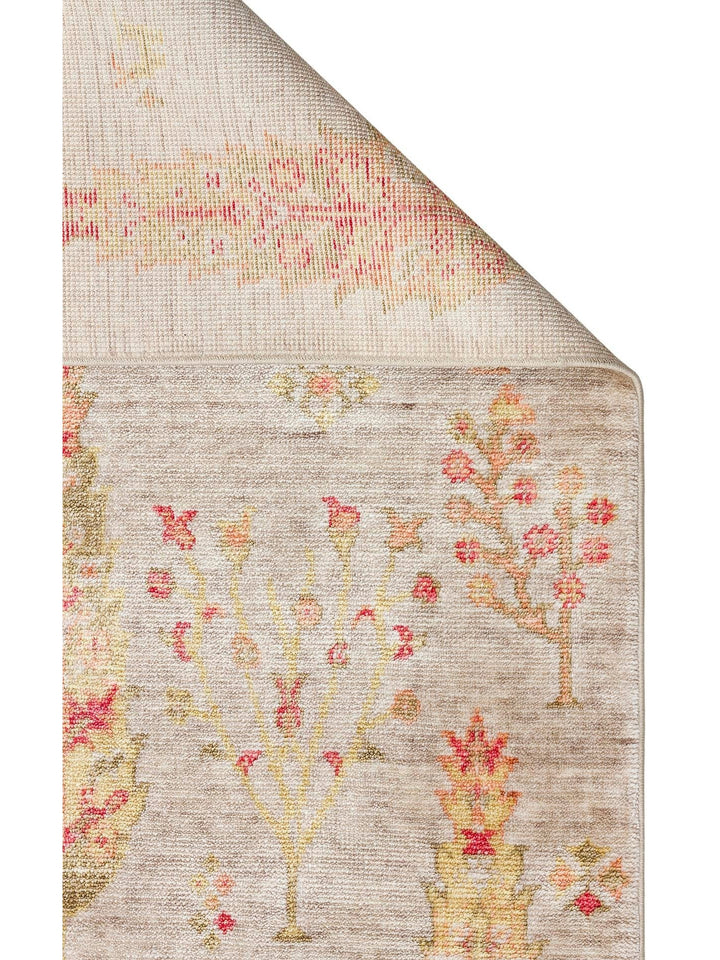 Oushak Carnaval %100 natürlich, leicht zu reinigen, handgefertigt, TENCEL™ moderner Uşak-Teppich 08 BEIGE AUTUMN