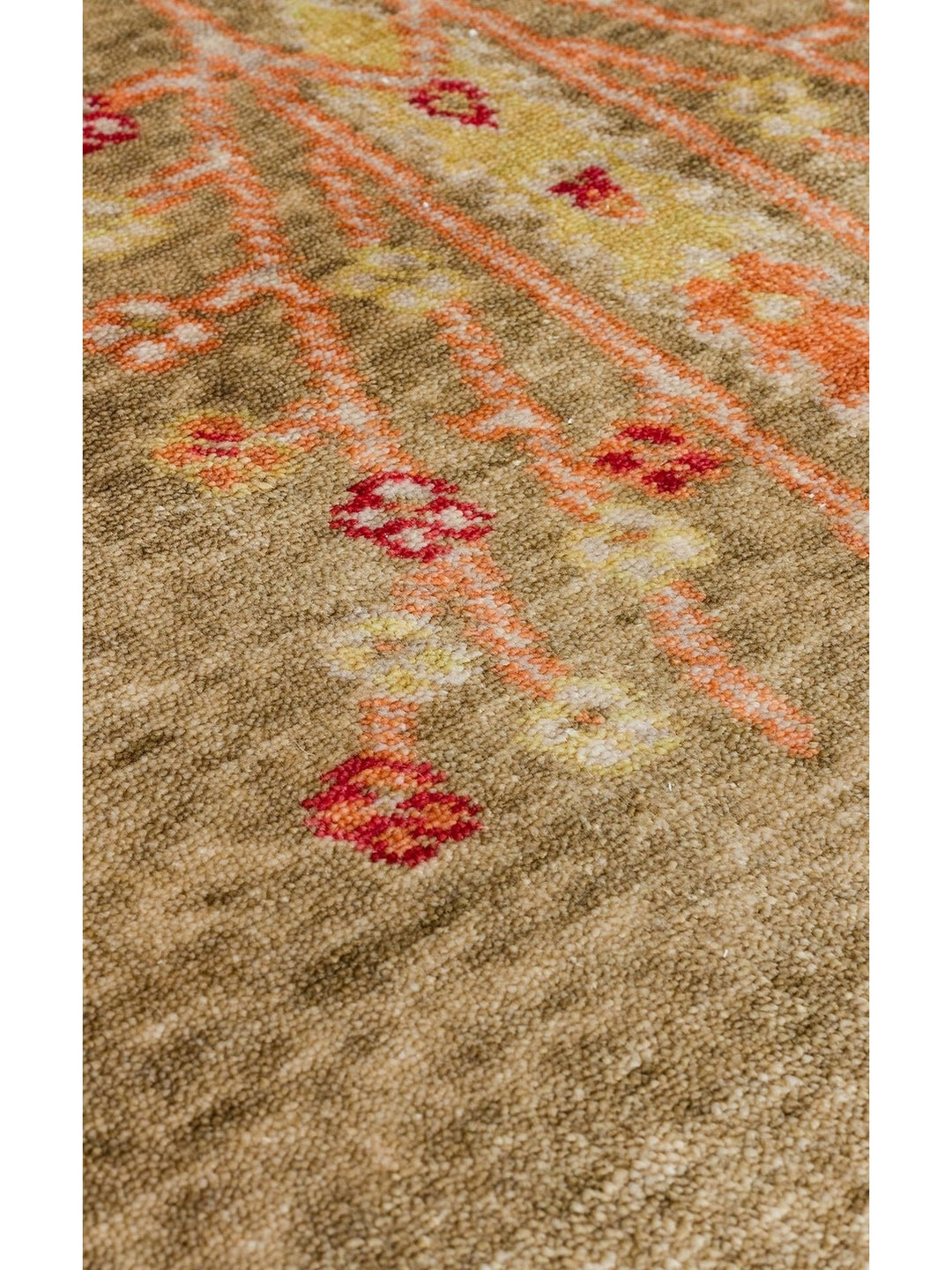 Oushak Carnaval Tappeto Uşak Moderno TENCEL™ realizzato a mano, 100% naturale, facile da pulire 08 GREEN AUTUMN