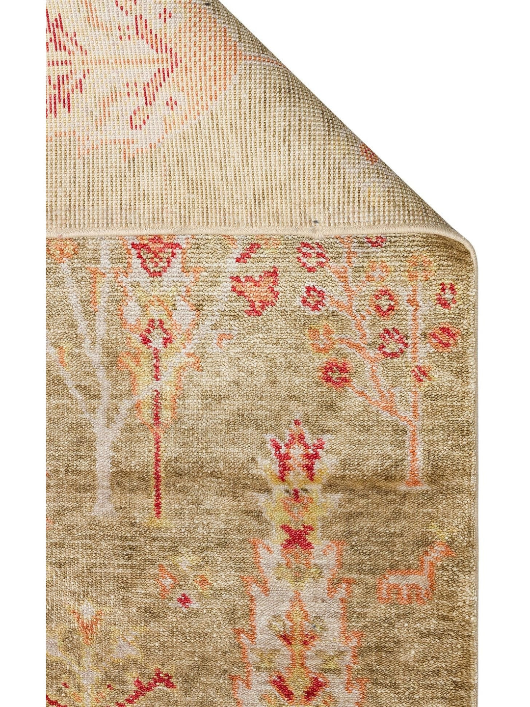 Oushak Carnaval Tappeto Uşak Moderno TENCEL™ realizzato a mano, 100% naturale, facile da pulire 08 GREEN AUTUMN