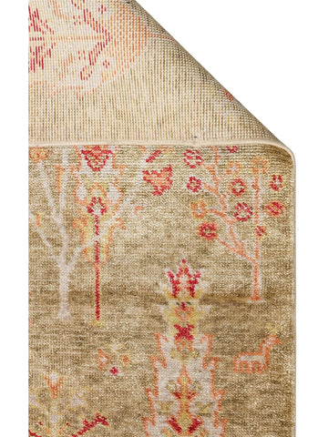 Oushak Carnaval Alfombra Uşak Moderna TENCEL™ 100% Natural, Fácil de Limpiar, Hecha a Mano 08 GREEN AUTUMN  