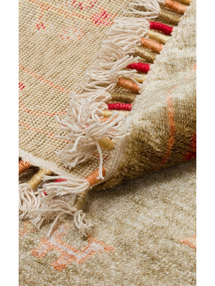 Oushak Carnaval 100% Natural Easy to Clean Handmade TENCEL™ Modern Uşak Carpet 08 GREEN AUTUMN Q