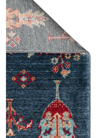 Oushak Carnaval alfombra moderna Uşak hecha a mano con TENCEL™ 100% natural, fácil de limpiar 08 NAVY TURQUOISE