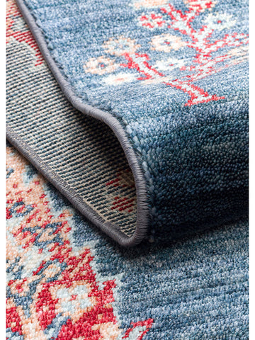 Oushak Carnaval alfombra moderna Uşak hecha a mano con TENCEL™ 100% natural, fácil de limpiar 08 NAVY TURQUOISE