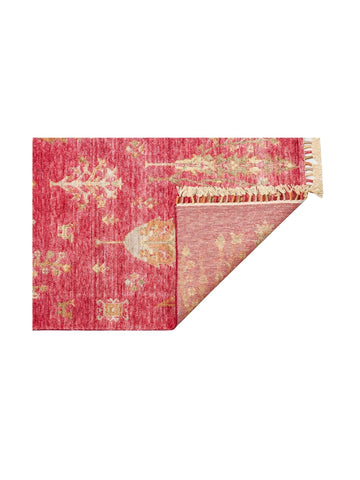 Oushak Carnaval Alfombra Uşak Moderna TENCEL™ 100% Natural, Fácil de Limpiar, Hecha a Mano 08 RED AUTUMN  
