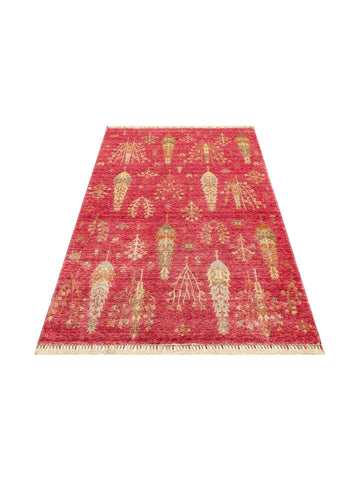Oushak Carnaval Alfombra Uşak Moderna TENCEL™ 100% Natural, Fácil de Limpiar, Hecha a Mano 08 RED AUTUMN  