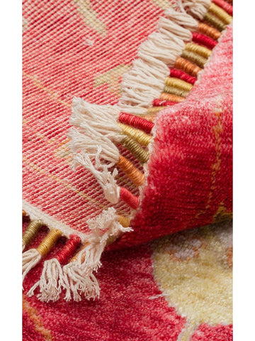 Oushak Carnaval Alfombra Uşak Moderna TENCEL™ 100% Natural, Fácil de Limpiar, Hecha a Mano 08 RED AUTUMN Q  