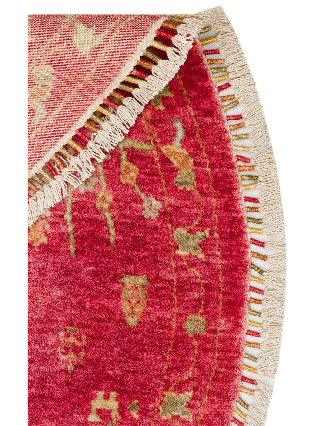 Oushak Carnaval سجادة Uşak الحديثة المصنوعة يدوياً من TENCEL™ بنسبة 100% طبيعية، سهلة التنظيف، 08 RED AUTUMN Q