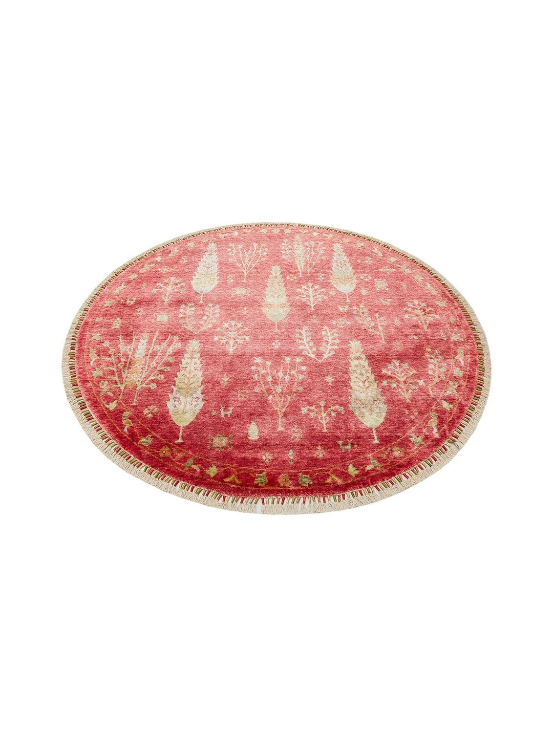 Oushak Carnaval سجادة Uşak الحديثة المصنوعة يدوياً من TENCEL™ بنسبة 100% طبيعية، سهلة التنظيف، 08 RED AUTUMN Q