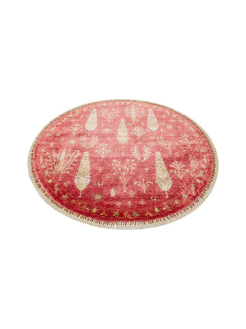 Oushak Carnaval Alfombra Uşak Moderna TENCEL™ 100% Natural, Fácil de Limpiar, Hecha a Mano 08 RED AUTUMN Q  