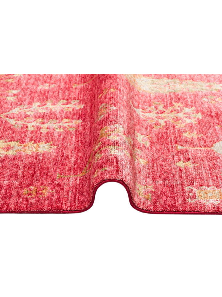 Oushak Carnaval %100 Naturel Kolay Temizlenir El Emeğiyle Üretilen TENCEL™ Modern Uşak Halısı 08 RED - Carpetdocia