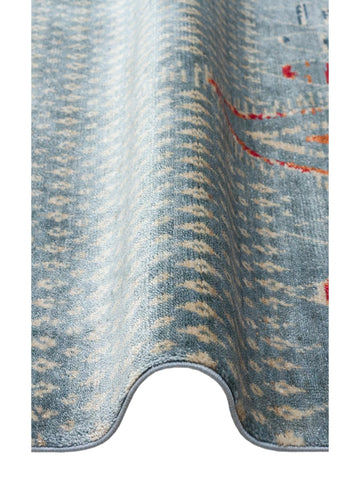 Oushak Carnaval Alfombra Uşak Moderna TENCEL™ 100% Natural, Fácil de Limpiar, Hecha a Mano 15 AQUA MULTY  