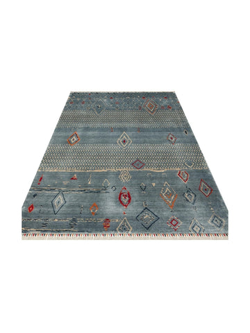 Oushak Carnaval Alfombra Uşak Moderna TENCEL™ 100% Natural, Fácil de Limpiar, Hecha a Mano 15 AQUA MULTY  