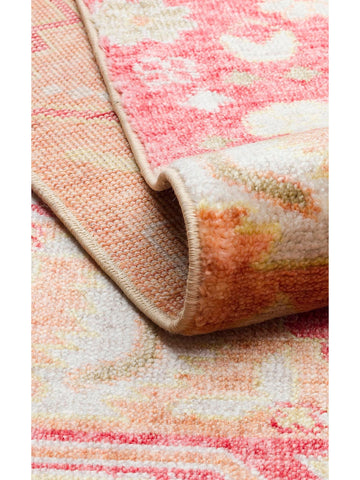 Oushak Carnaval 100% natural, fácil de limpiar, hecho a mano con TENCEL™ alfombra moderna Uşak 17 RED AUTUMN