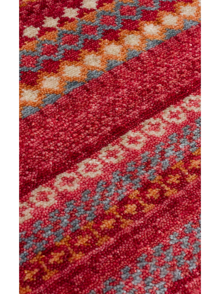 Oushak Carnaval %100 Naturel Kolay Temizlenir El Emeğiyle Üretilen TENCEL™ Modern Uşak Halısı 18 REDM - Carpetdocia