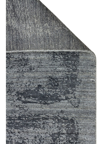 Palette Serisi %100 Naturel Yün Viskon Pamuk El Dokuma İskandinav Salon Oturma Odası Halı BLACK - Carpetdocia