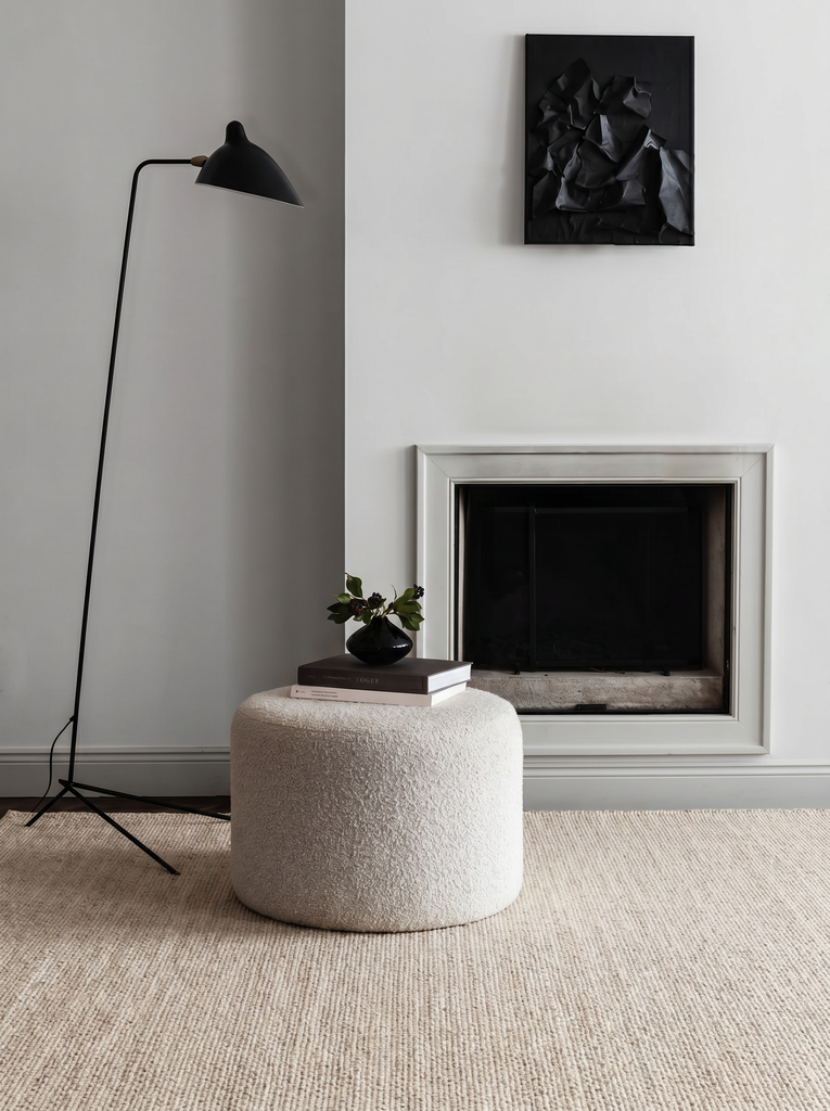 Puralana Series 100% Natural Wool and Cotton Handwoven Scandinavian Living Room Carpet BEG
