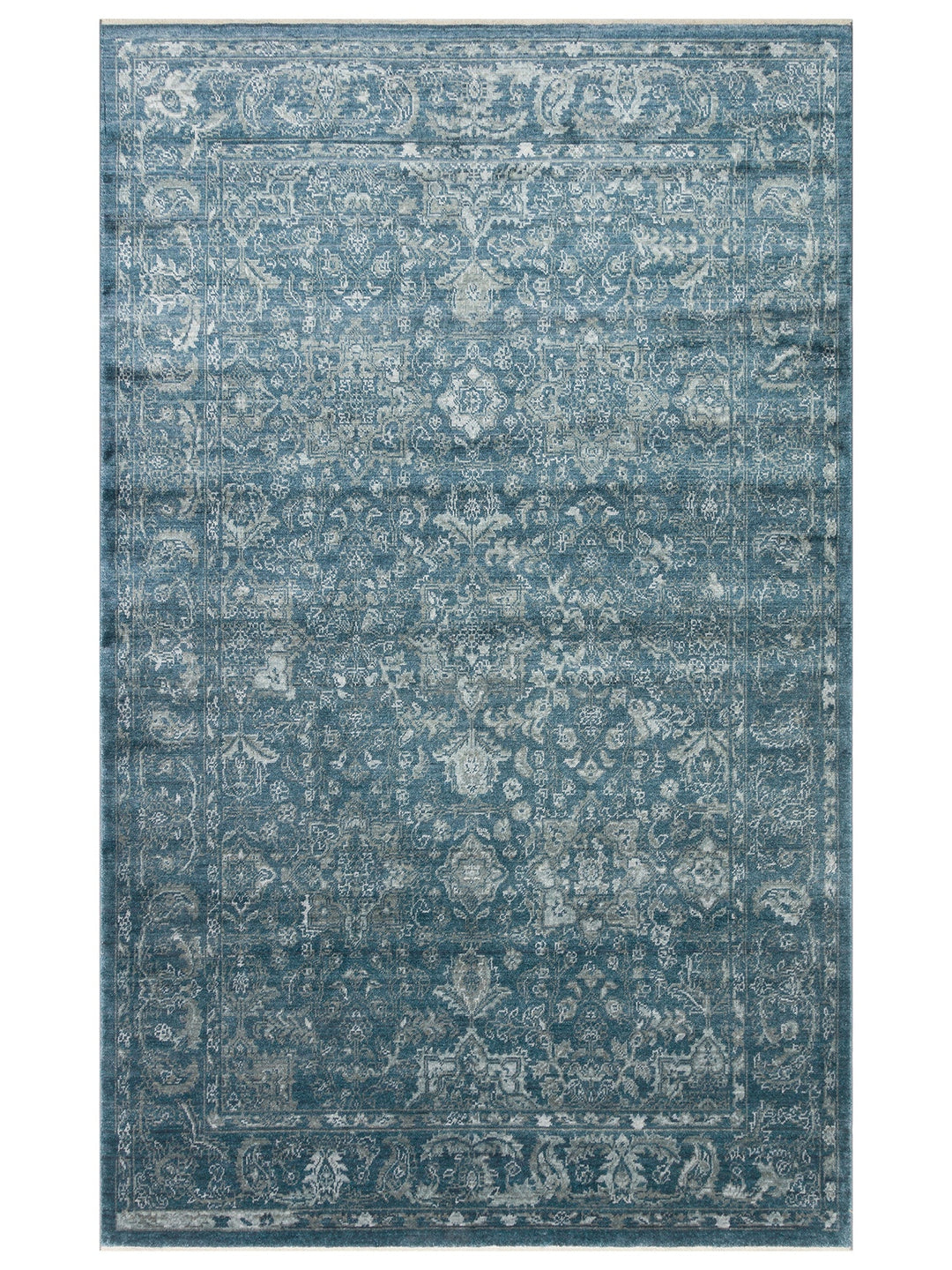 Çırağan %100 Naturel Özel Işıltılı El Emeği ile Özel Tezgahlarda Üretilen Tensel Uşak Halısı 02 NAVY - Carpetdocia