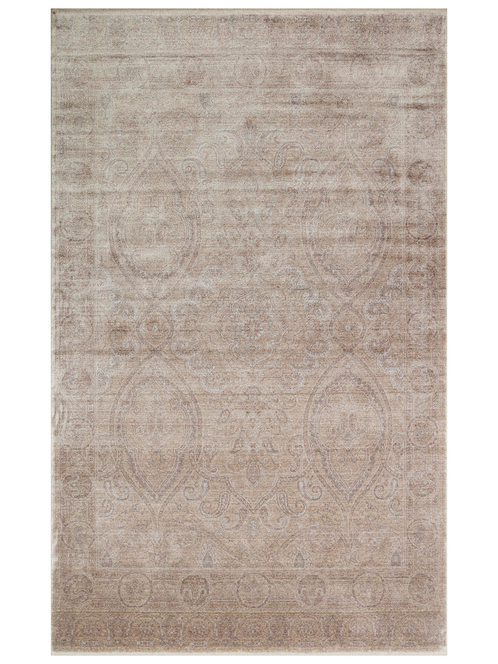 Çırağan %100 Naturel Özel Işıltılı El Emeği ile Özel Tezgahlarda Üretilen Tensel Uşak Halısı 03 BEG - Carpetdocia