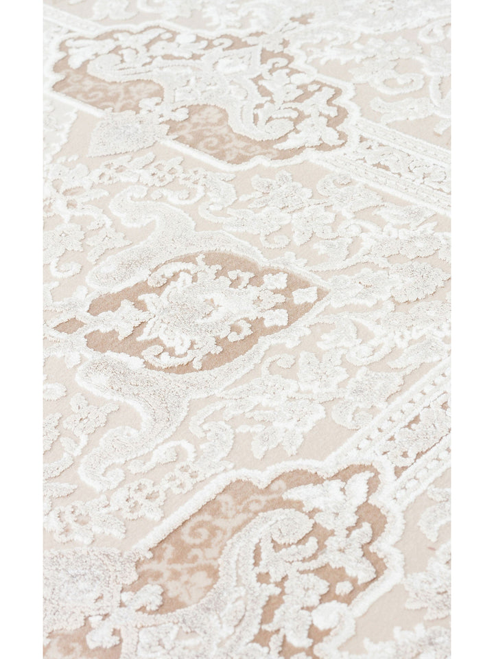 Üsküdar Serisi Yüksek Kaliteli Sık Dokuma Modern Salon Halısı 01 CREAM BEIGE - Carpetdocia
