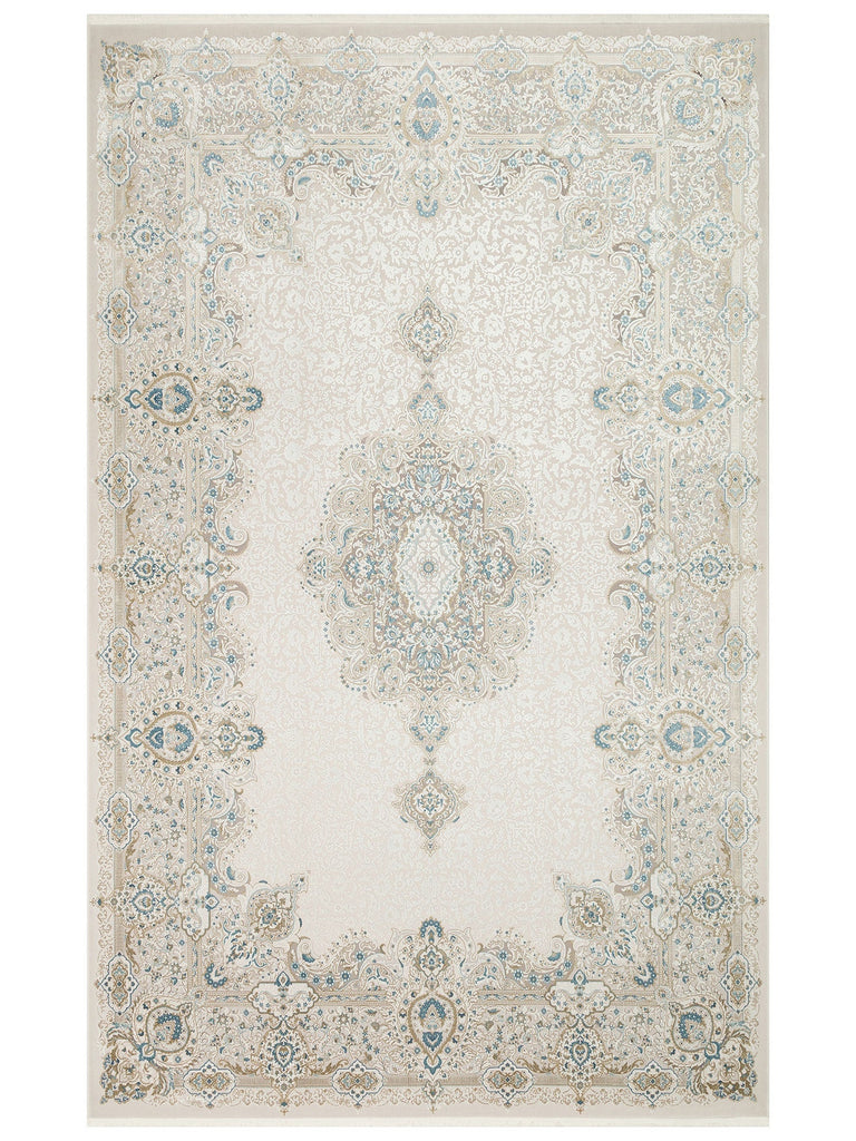 Uskudar Series High Quality Dense Woven Modern Living Room Carpet 01 CREAM BLUE