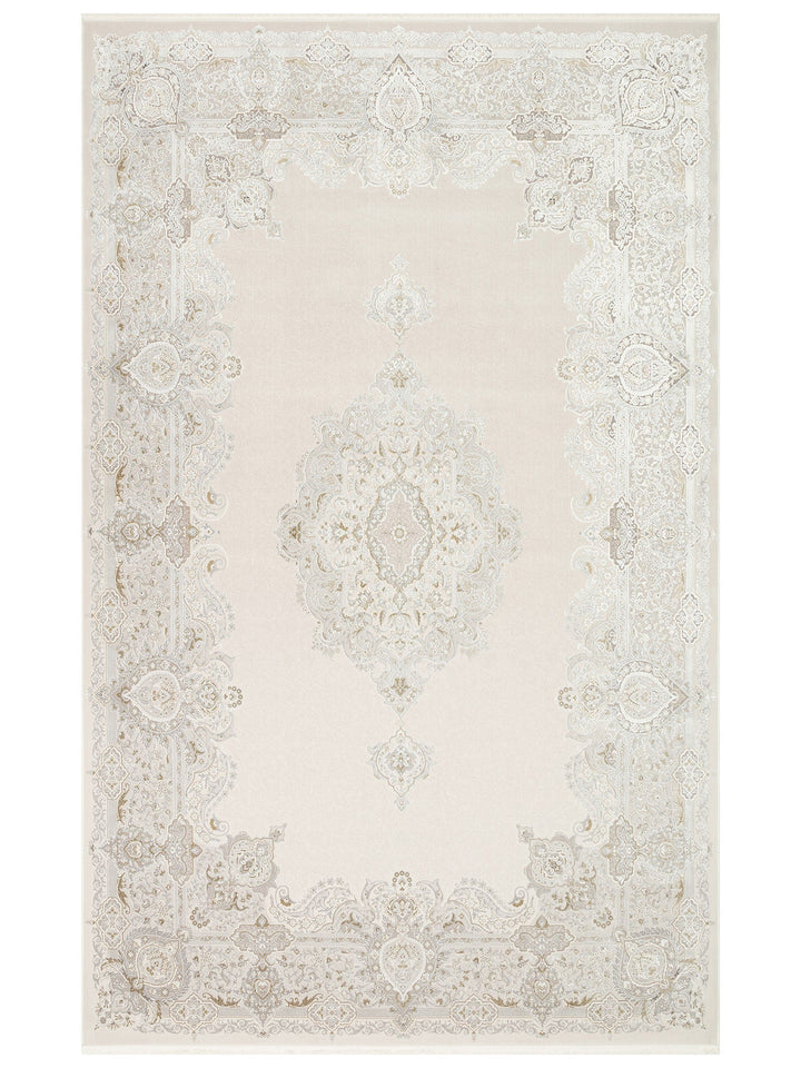 Üsküdar Serisi Yüksek Kaliteli Sık Dokuma Modern Salon Halısı 01 CREAM GREY - Carpetdocia