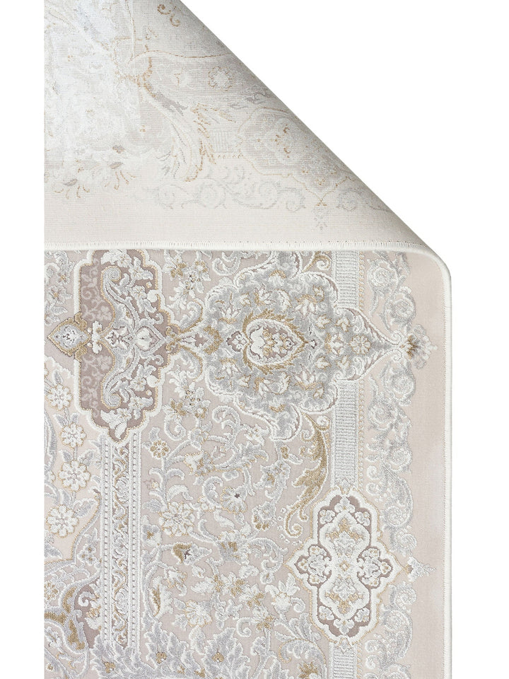 Üsküdar Serisi Yüksek Kaliteli Sık Dokuma Modern Salon Halısı 01 CREAM GREY - Carpetdocia
