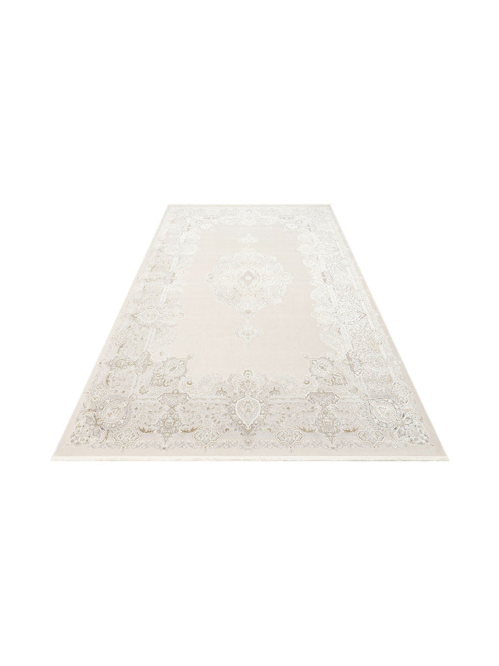Üsküdar Serisi Yüksek Kaliteli Sık Dokuma Modern Salon Halısı 01 CREAM GREY - Carpetdocia