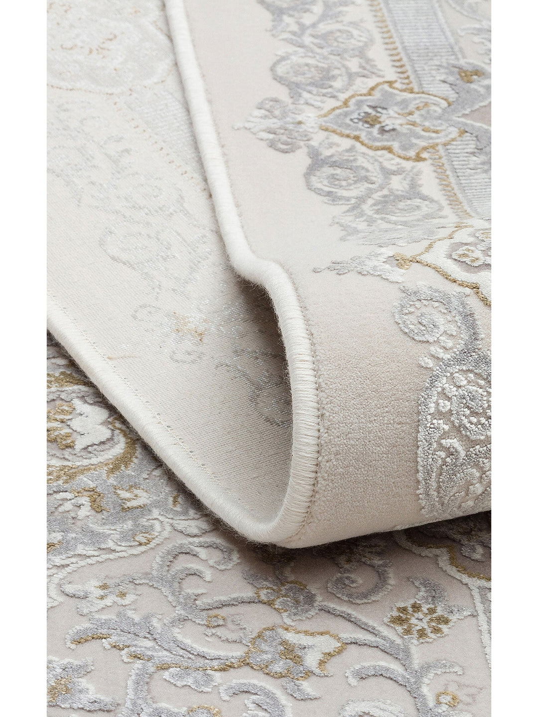 Üsküdar Serisi Yüksek Kaliteli Sık Dokuma Modern Salon Halısı 01 CREAM GREY - Carpetdocia
