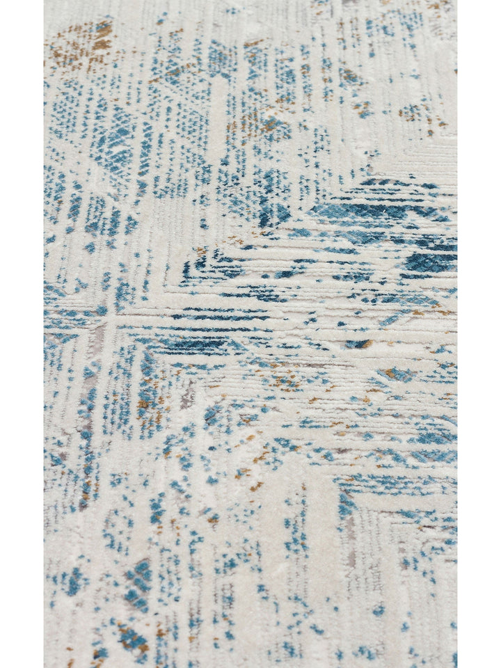 Üsküdar Serisi Yüksek Kaliteli Sık Dokuma Modern Salon Halısı 03 CREAM BLUE - Carpetdocia
