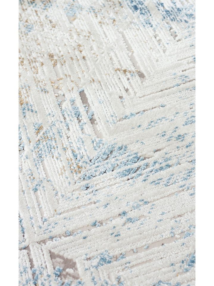 Üsküdar Serisi Yüksek Kaliteli Sık Dokuma Modern Salon Halısı 03 CREAM BLUE - Carpetdocia
