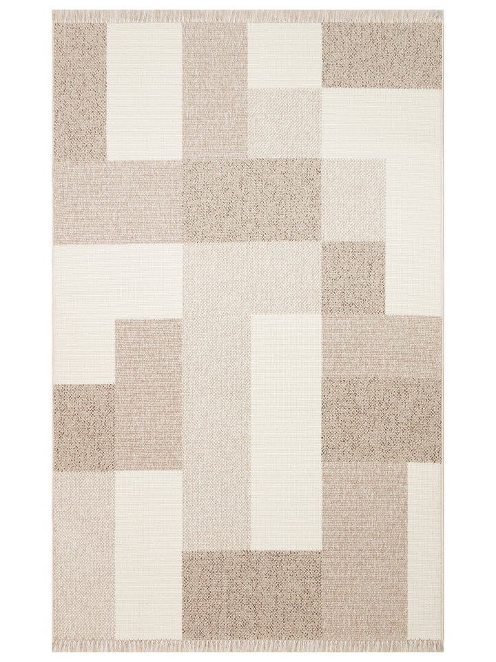 İskandinav Serisi Hasır Dokuma Oturma Odası Koridor Antre Mutfak Modern Halı 07 BEIGE - Carpetdocia