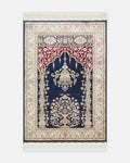 Alfombrilla de oración Topkapı, con diseño clásico, de alta calidad, con brillo especial, ideal para regalo y ajuar, 01 AZUL MARINO