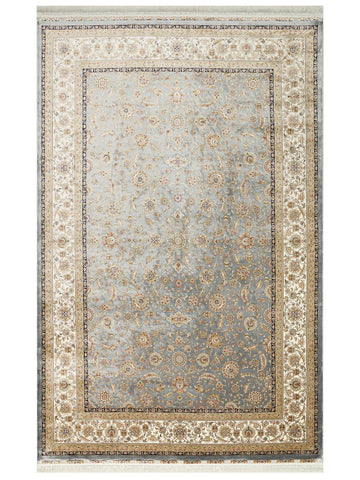 Topkapı Serisi Yüksek Kalite Sık Dokuma Klasik Desenli Özel Işıltılı Salon Halısı 03 GREY CREAM - Carpetdocia